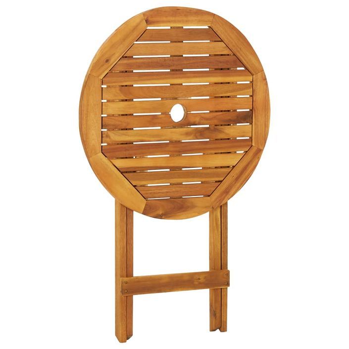 Mobilier à dîner de jardin pliable 3 pcs Bois d'acacia solide 5 - Photo n°4