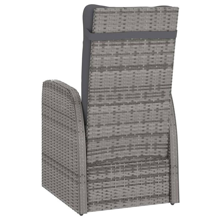 Mobilier à dîner jardin 11pcs avec coussins Résine tressée Gris 2 - Photo n°6