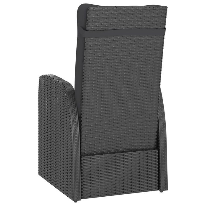 Mobilier à dîner jardin 7 pcs avec coussins Résine tressée Noir 3 - Photo n°5