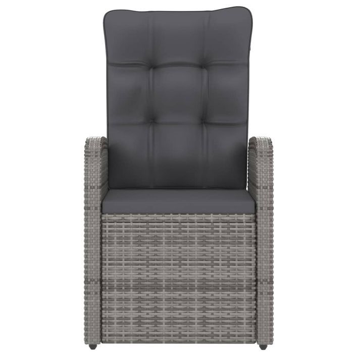 Mobilier à dîner jardin 9 pcs avec coussins Résine tressée Gris 2 - Photo n°4