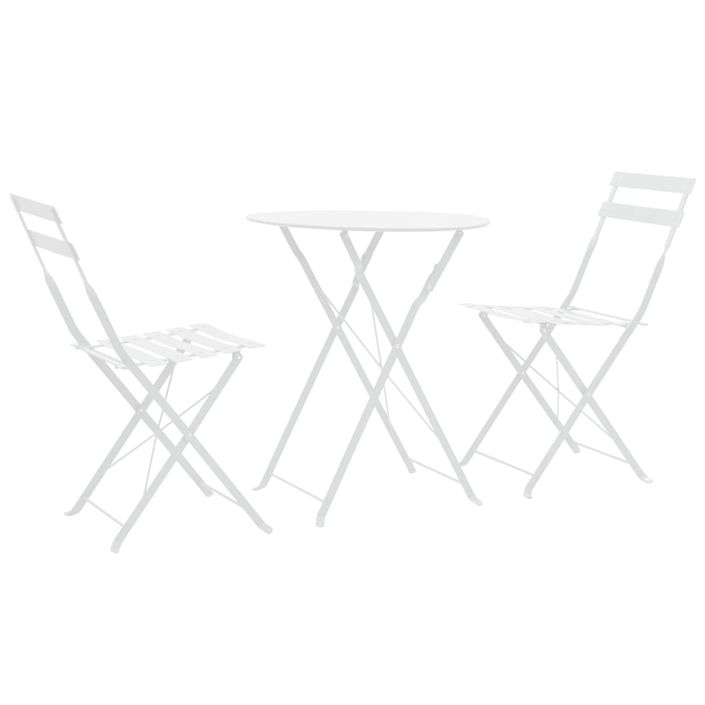 Mobilier de bistro 3 pcs Acier Blanc - Photo n°1