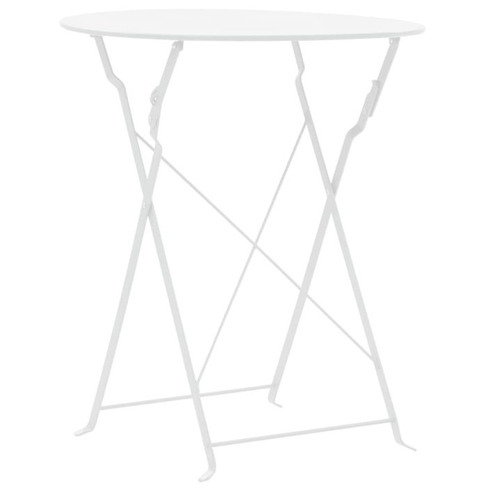 Mobilier de bistro 3 pcs Acier Blanc - Photo n°2