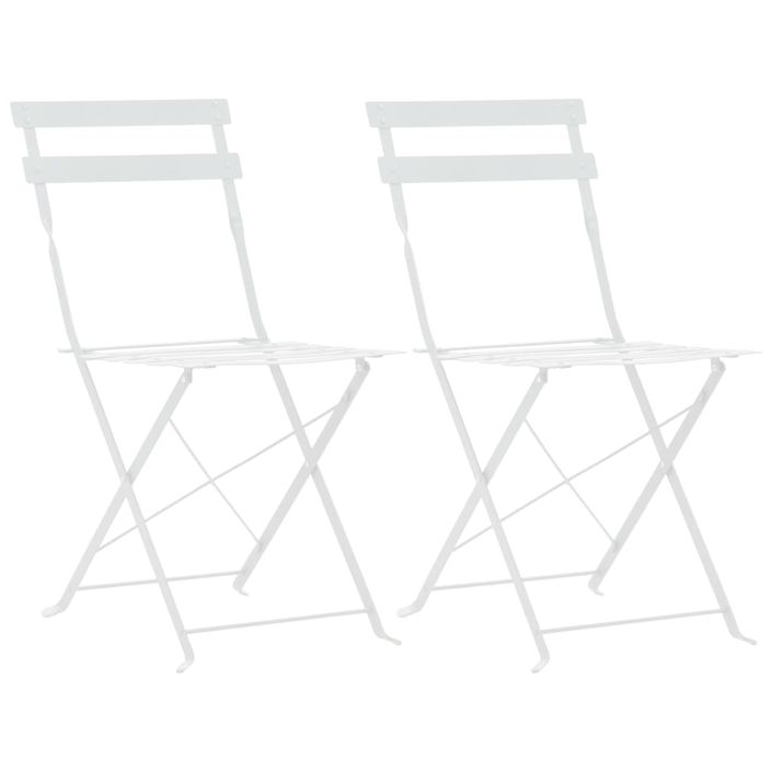 Mobilier de bistro 3 pcs Acier Blanc - Photo n°4