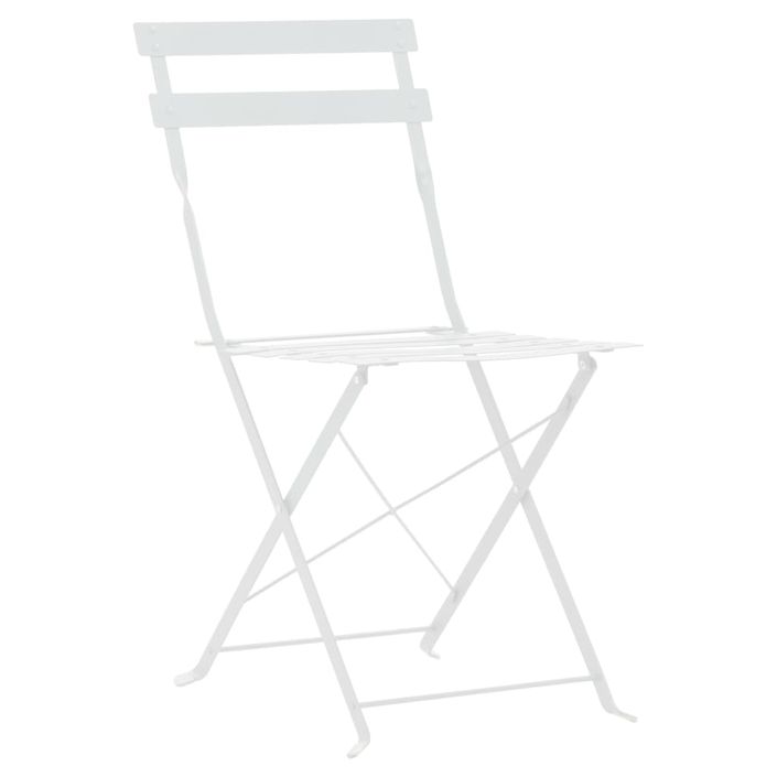 Mobilier de bistro 3 pcs Acier Blanc - Photo n°5