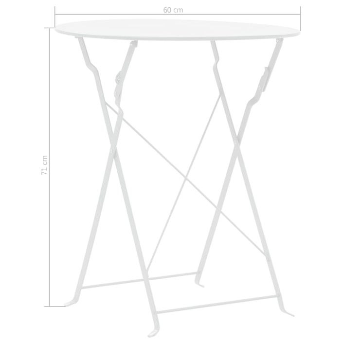 Mobilier de bistro 3 pcs Acier Blanc - Photo n°8