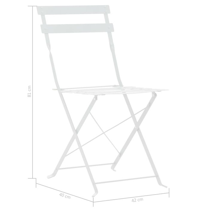 Mobilier de bistro 3 pcs Acier Blanc - Photo n°9