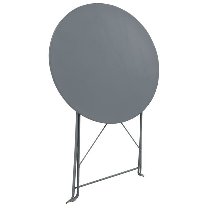 Mobilier de bistro 3 pcs Acier Gris - Photo n°2