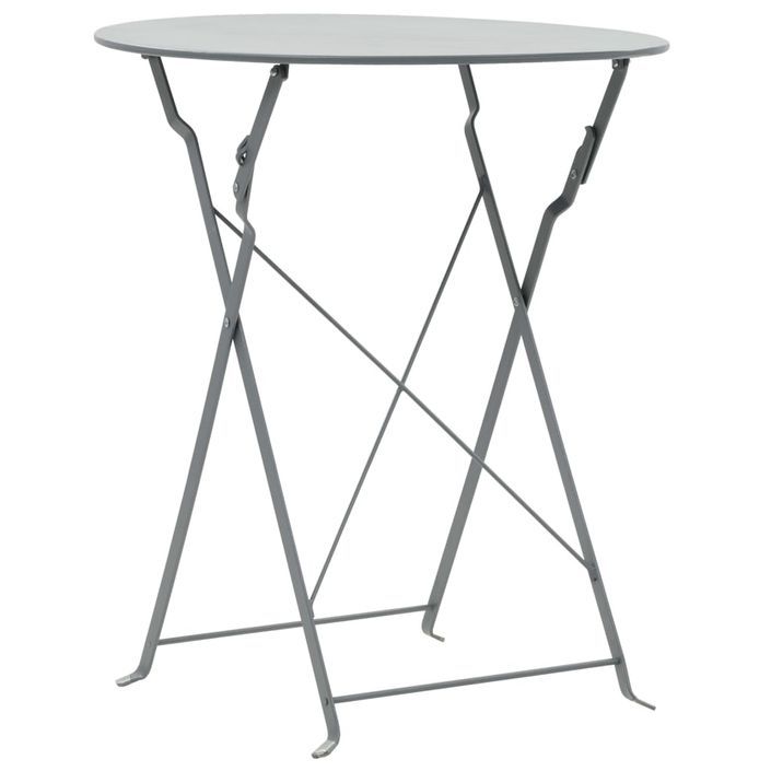 Mobilier de bistro 3 pcs Acier Gris - Photo n°3