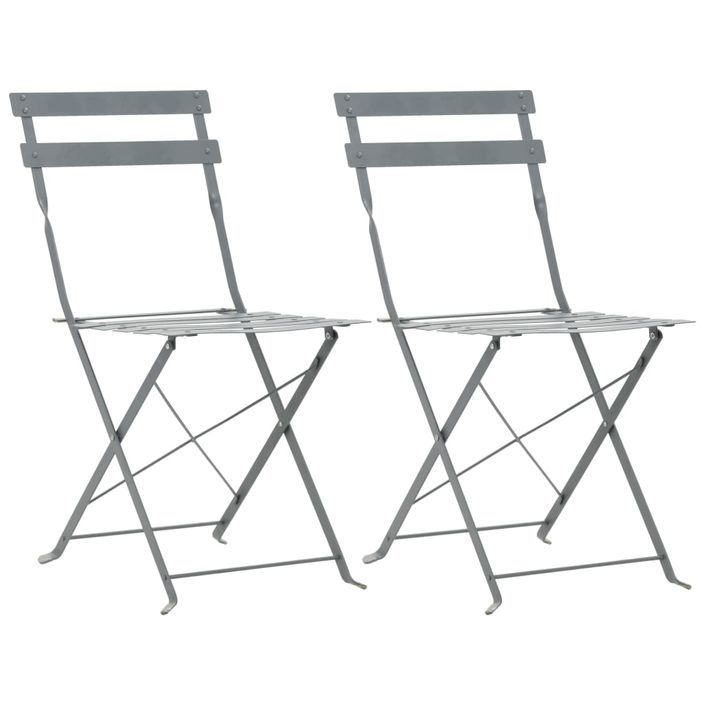 Mobilier de bistro 3 pcs Acier Gris - Photo n°5