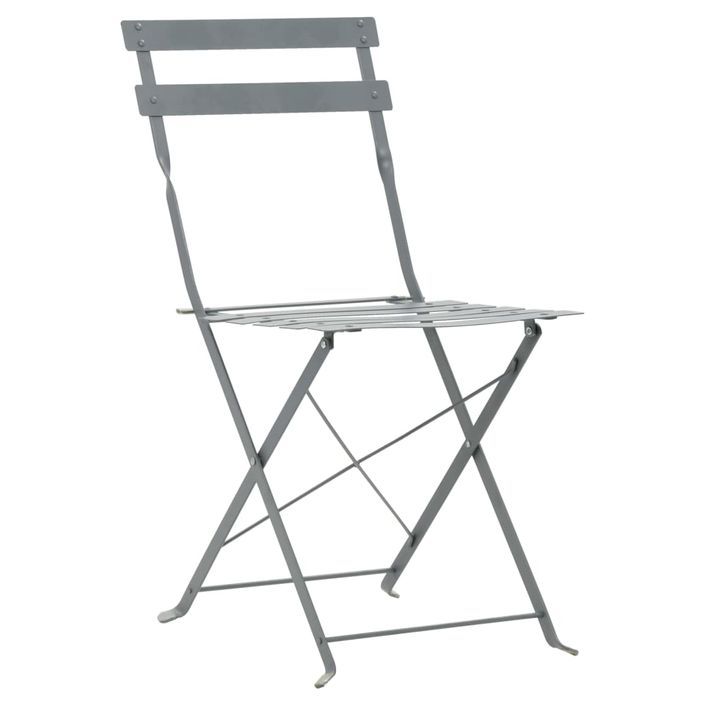 Mobilier de bistro 3 pcs Acier Gris - Photo n°6