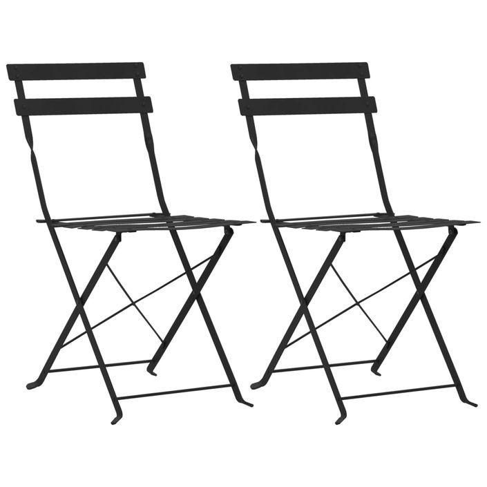 Mobilier de bistro 3 pcs Acier Noir - Photo n°5