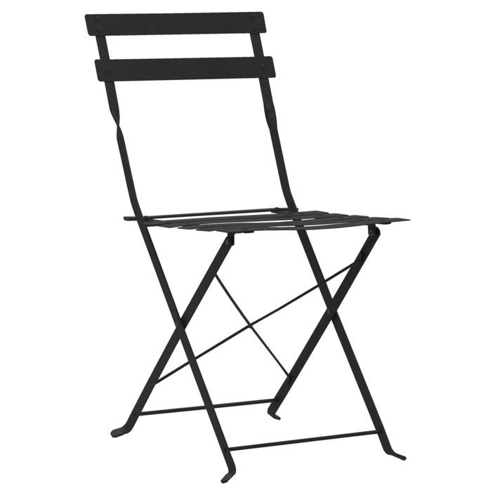 Mobilier de bistro 3 pcs Acier Noir - Photo n°6