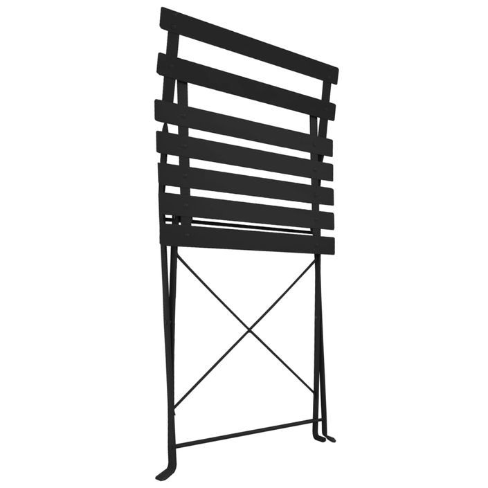 Mobilier de bistro 3 pcs Acier Noir - Photo n°7