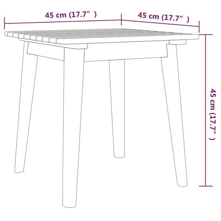 Mobilier de bistro 3 pcs Bois d'acacia solide - Photo n°8