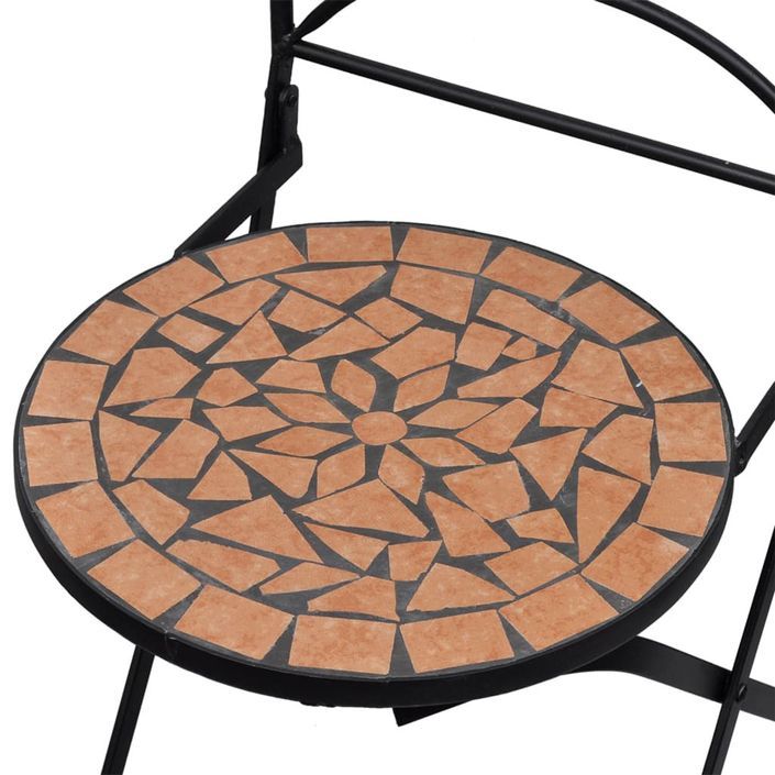 Mobilier de bistro 3 pcs mosaïque Carreau céramique Terre cuite - Photo n°7