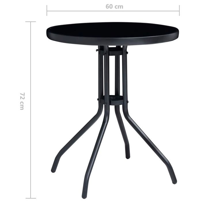 Mobilier de bistro 3 pcs Noir et anthracite - Photo n°10