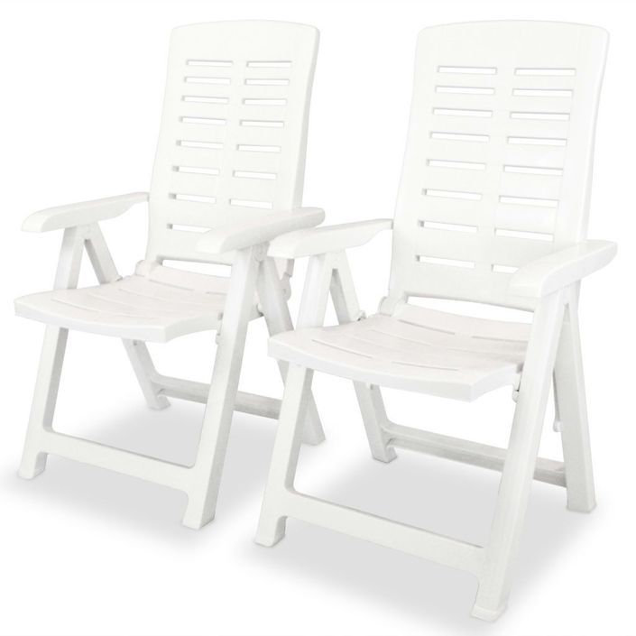 Mobilier de bistro 3 pcs Plastique Blanc 2 - Photo n°4