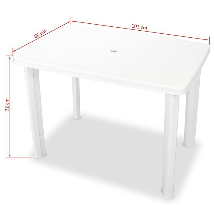 Mobilier de bistro 3 pcs Plastique Blanc 2 - Photo n°10