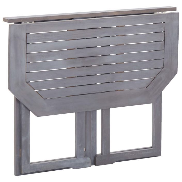 Mobilier de bistro 4 pcs Bois d'acacia solide Gris - Photo n°4