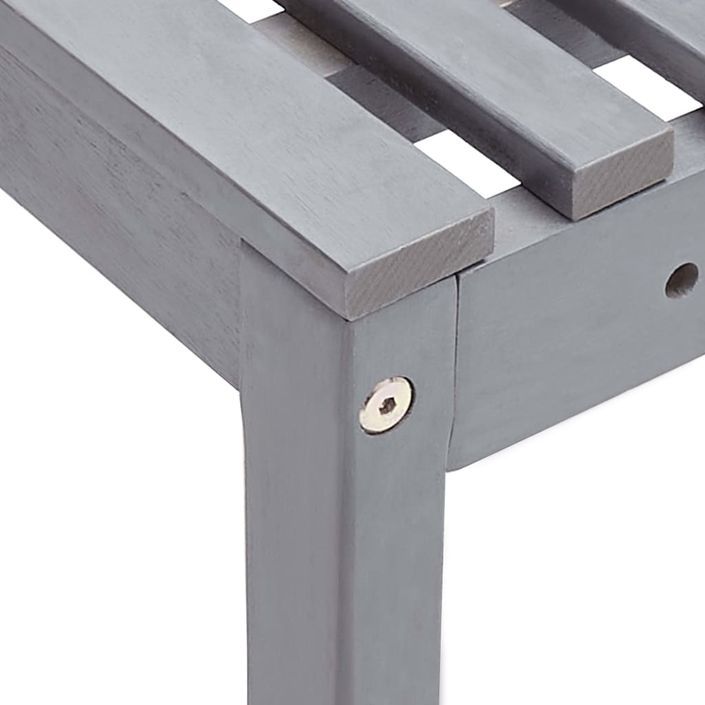 Mobilier de bistro 4 pcs Bois d'acacia solide Gris - Photo n°6