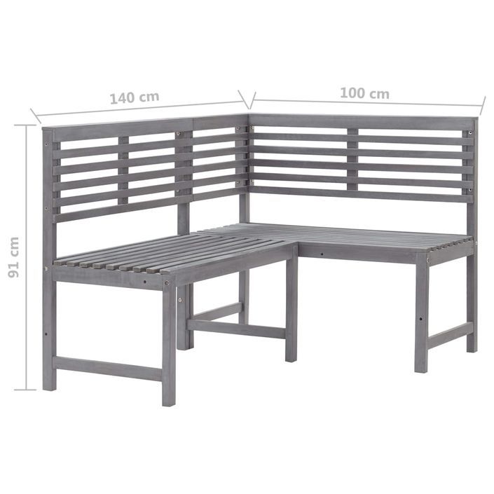 Mobilier de bistro 4 pcs Bois d'acacia solide Gris - Photo n°11