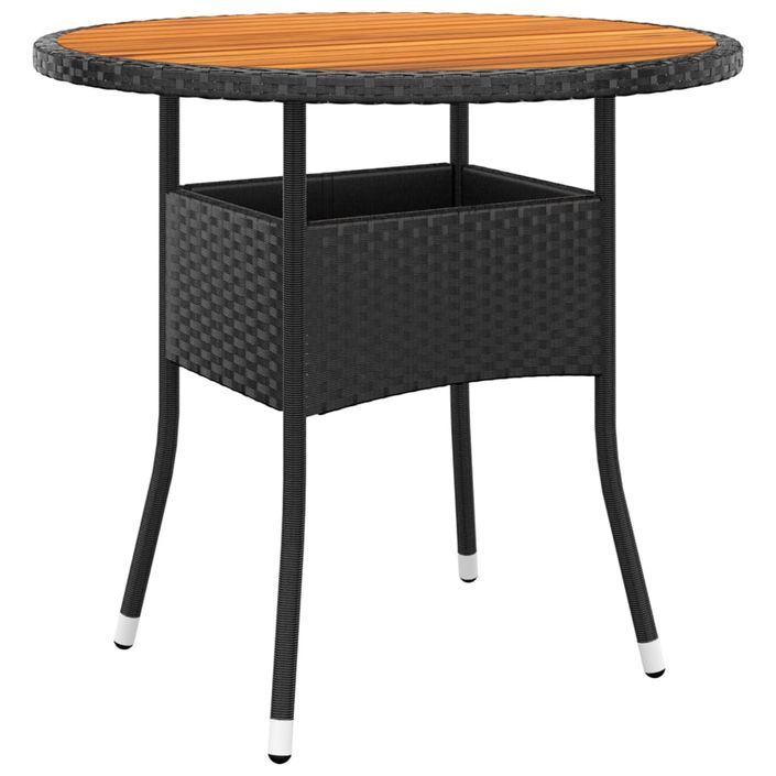 Mobilier de bistro de jardin 3 pcs Résine tressée Noir - Photo n°6