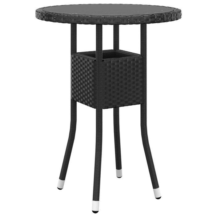 Mobilier de bistro de jardin 3 pcs Résine tressée Noir - Photo n°6