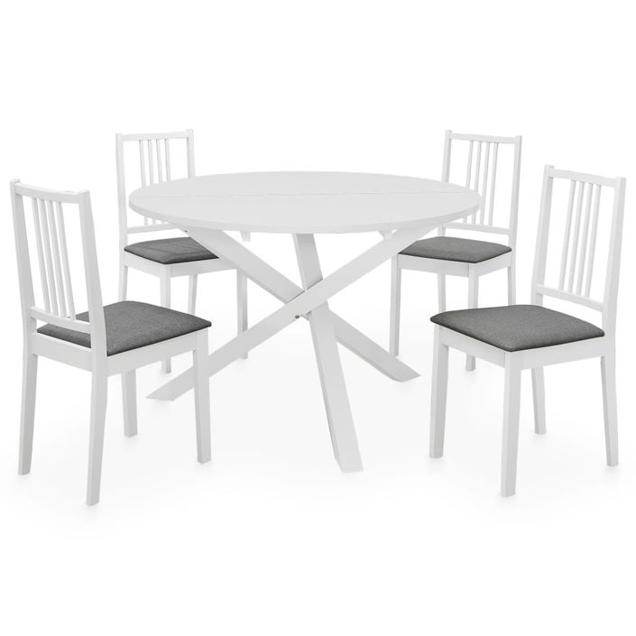 Mobilier de salle à manger 5 pcs MDF Blanc - Photo n°1