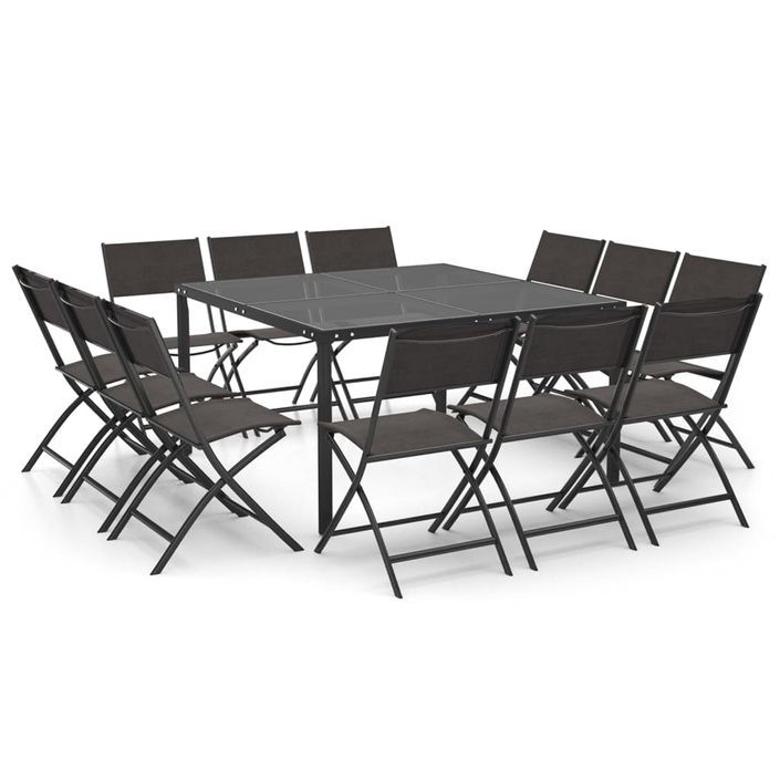 Mobilier de salle à manger d'extérieur 13 pc Acier 5 - Photo n°1