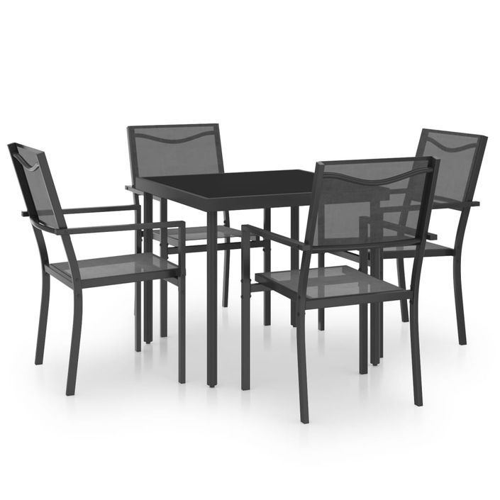 Mobilier de salle à manger d'extérieur 5 pcs Acier - Photo n°1