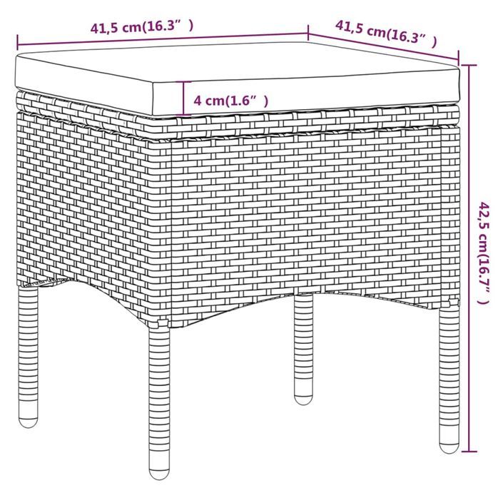 Mobilier dîner jardin 5 pcs Résine tressée et verre trempé Gris - Photo n°10