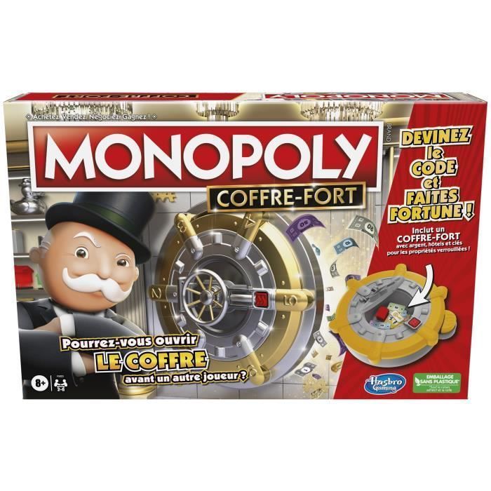 Monopoly Coffre-fort, jeu de plateau pour la famille et les enfants, 2 a 6 joueurs, des 8 ans, inclut un coffre-fort - Photo n°1
