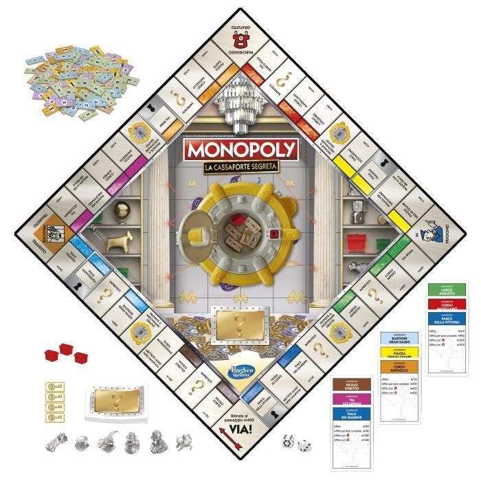 Monopoly Coffre-fort, jeu de plateau pour la famille et les enfants, 2 a 6 joueurs, des 8 ans, inclut un coffre-fort - Photo n°2