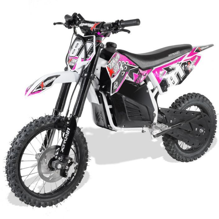 Moto cross enfant électrique 1200W Lithium 14/12 rose - Photo n°2