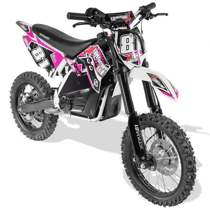 Moto cross enfant électrique 1200W Lithium 14/12 rose - Photo n°3