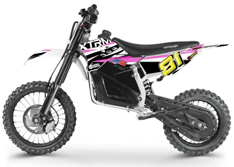 Moto cross enfant électrique 1200W Lithium 14/12 rose - Photo n°1