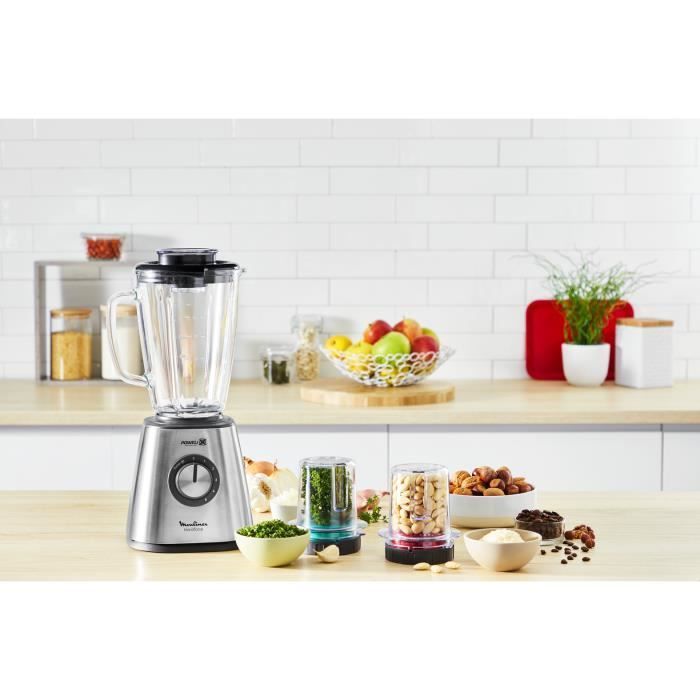 MOULINEX LM439D10 Blendforce 2 Blender base métal - 800 W - Lames inox - 5 vitesses - Bol verre 1,75 L - Résiste aux chocs - Photo n°4