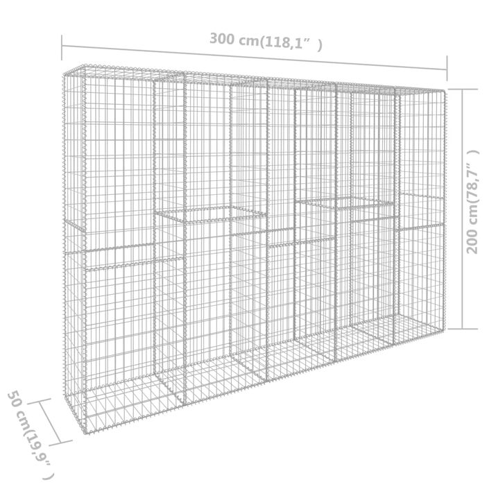 Mur en gabion avec couvercle Acier galvanisé 300 x 50 x 200 cm - Photo n°6