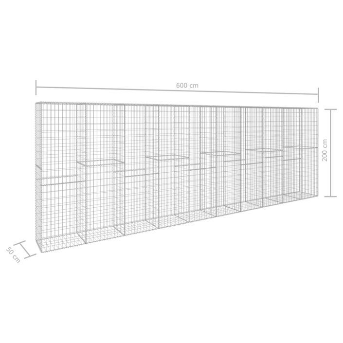 Mur en gabion avec couvercle Acier galvanisé 600 x 50 x 200 cm - Photo n°6