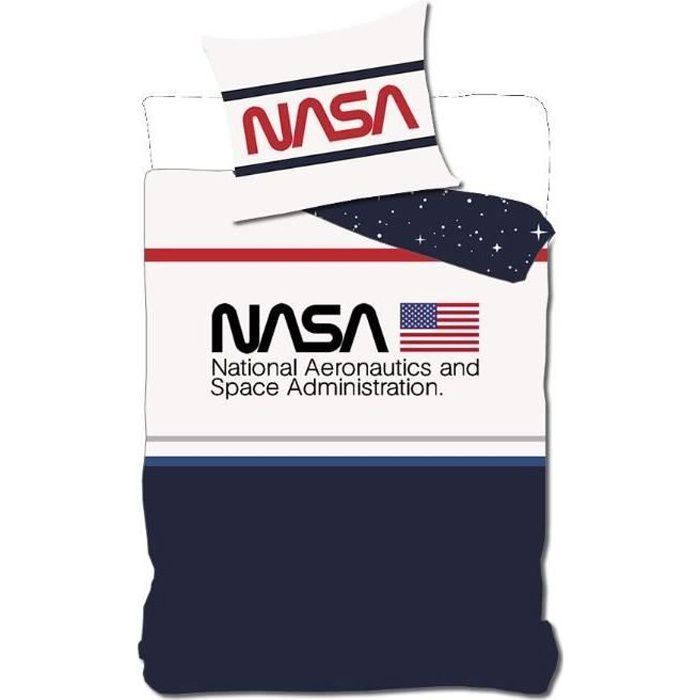 NASA Parure de lit en microfibre - 140X200 cm + Taie 63X63 cm - Photo n°1