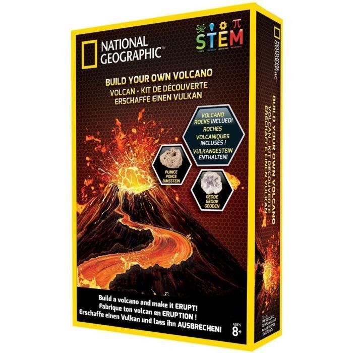 NATIONAL GEOGRAPHIC - Kit découverte - Volcan a fabriquer et faire entrer en éruption - 2 roches volcaniques incluses - Photo n°2