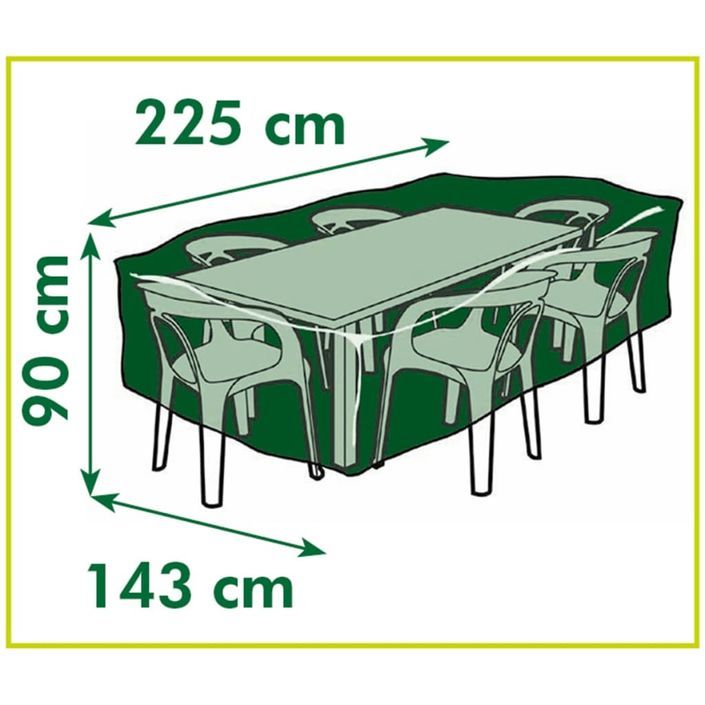 Nature Housse de mobilier de jardin tables rectangulaires 225x143x90cm - Photo n°3