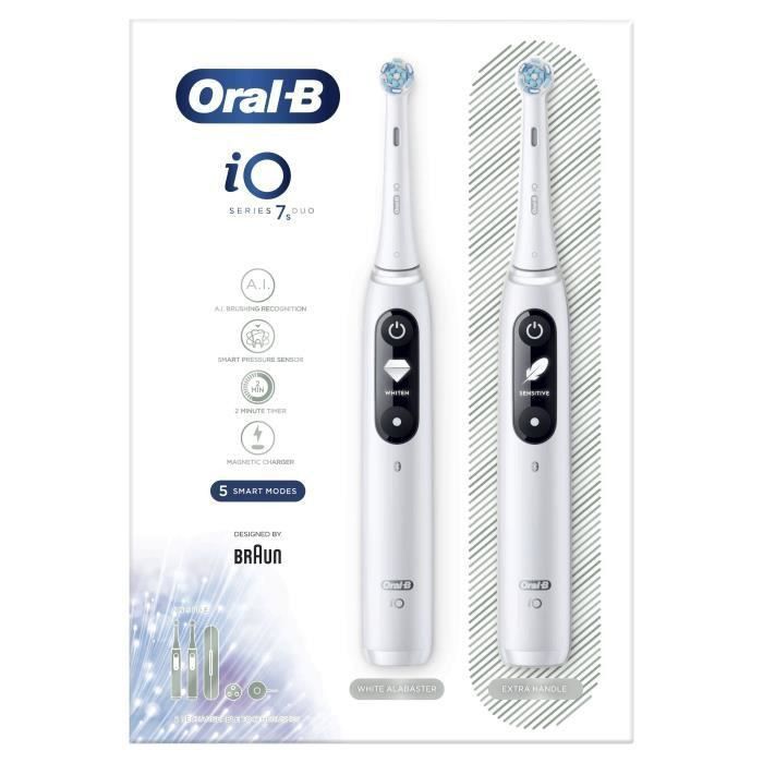 Oral-B Brosses a dents électriques connectées iO 7s - Blanc - Pack de deux brosses a dents - Photo n°3