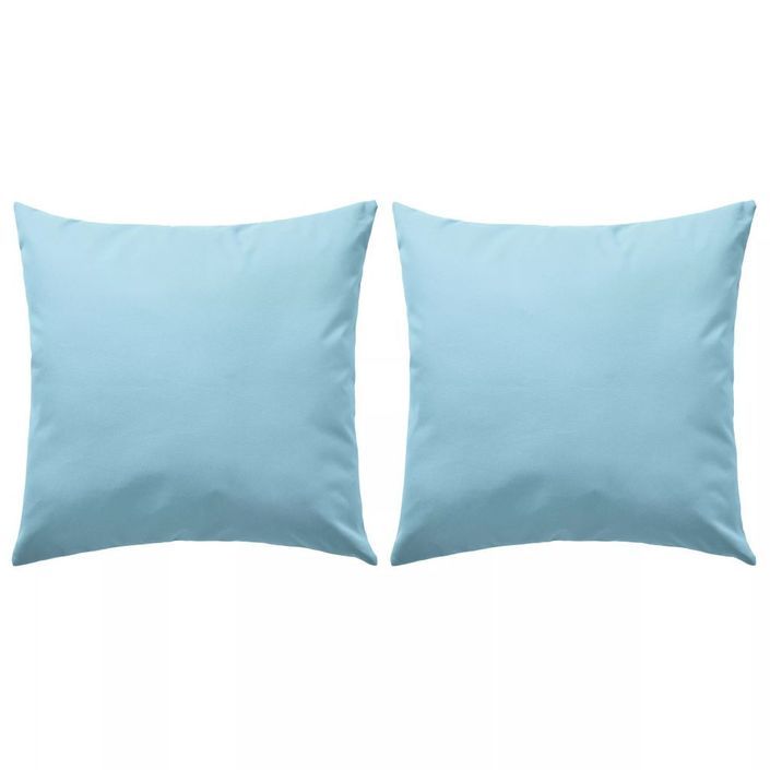 Oreiller d'extérieur 2 pcs 45 x 45 cm Bleu clair - Photo n°1