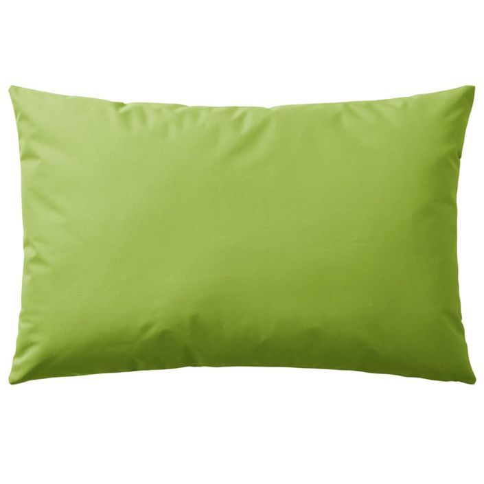 Oreiller d'extérieur 2 pcs 60 x 40 cm Vert pomme - Photo n°3