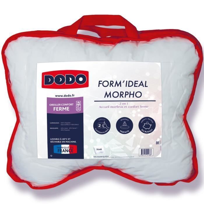 Oreiller Form'idéal Morpho - 50 x 60 cm - Garnissage 100% polyester thermolite résilience - Blanc - DODO - Photo n°1