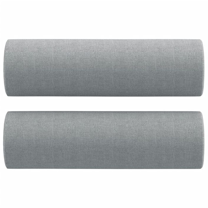 Oreillers décoratifs 2 pcs Gris clair Ø15x50 cm Tissu - Photo n°2