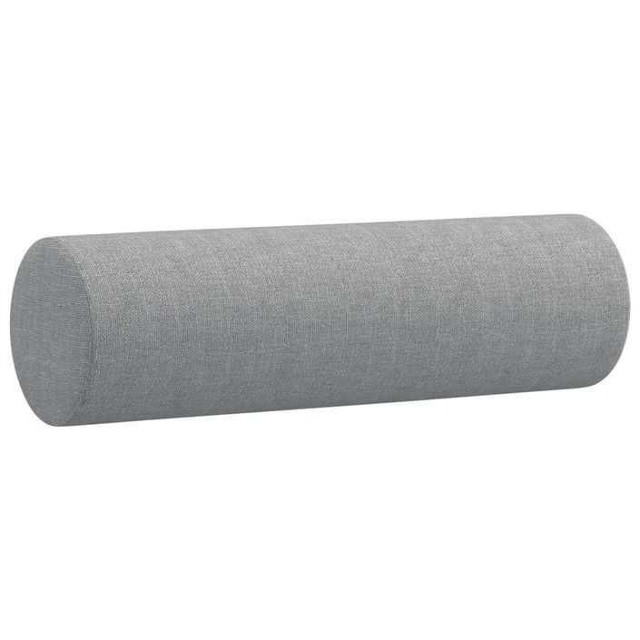 Oreillers décoratifs 2 pcs Gris clair Ø15x50 cm Tissu - Photo n°3