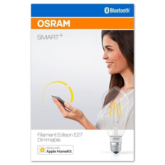 OSRAM Smart+ Ampoule LED a Filament Connectée - E27 Edison - Dimmable Blanc Chaud 5,5W (=50W) - Compatible Bluetooth Apple HomeKit - Photo n°4