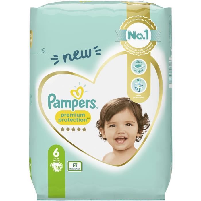 PAMPERS 18 Couches Premium Protection Taille 6 - Photo n°4